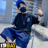 Onyx Opulence Luxurious Kids Black Oversized Tees